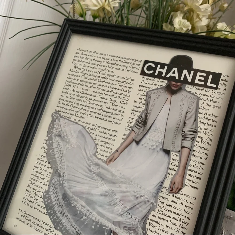 Chanel White Dress Fashion Wall Art Elegant‎ Chic Editorial Decor